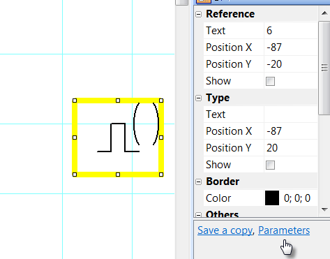 symbole avec paramètres dans un dessin