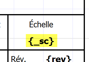 Échelle du dessin dans le cartouche